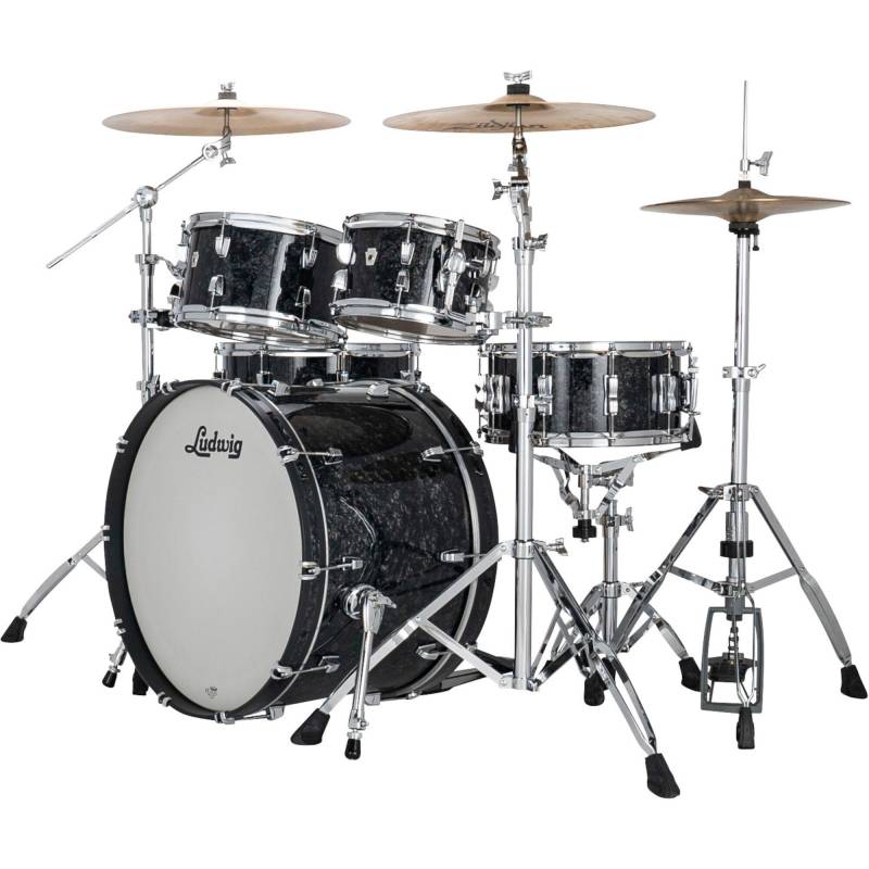 Ludwig LN34204FTXA8 NeuSonic Rapid Mod2 4-Piece Shell Set (Ebony Pearl) von Ludwig