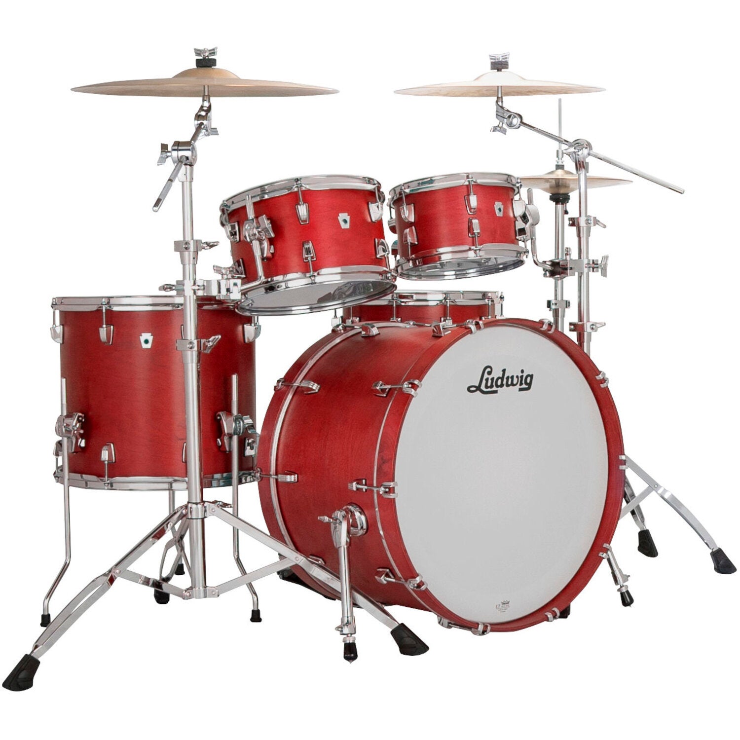 Ludwig LN34204FTXPR NeuSonic Rapid Mod2 4-Piece Shell Set (Satin Diablo Red) von Ludwig