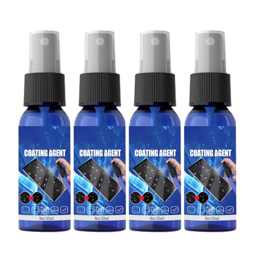 Displayschutz-Spray, Bildschirmreiniger-Spray und Wischtuch, kratzfeste Beschichtungsmittel-Sprays für Handys, Kameras und Tablets, 30 ml (4 Stück) von Lueear
