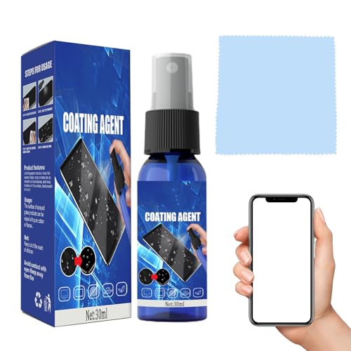 Displayschutz-Spray, Bildschirmreiniger-Spray und Wischtuch, kratzfeste Beschichtungsmittel-Sprays für Handys, Kameras und Tablets, 30 ml Displayschutz-Spray, Bildschirmreiniger-Spray und Wischtuch, kratzfeste Beschichtungsmittel-Sprays für Handys, Kameras und Tablets, 30 ml von Lueear