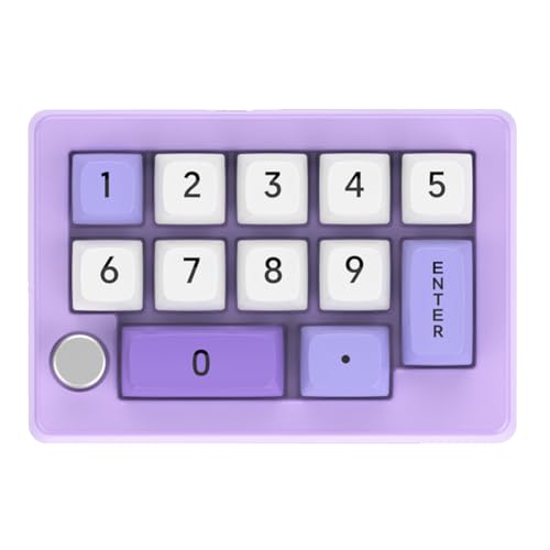 Luejnbogty Programmierbare Macro-Tastatur mit 13 Tasten, vollständig austauschbar, mechanischer Schalter, 7 Farben, RGB-Licht, Tastatur, Violett, langlebig, einfache Installation von Luejnbogty
