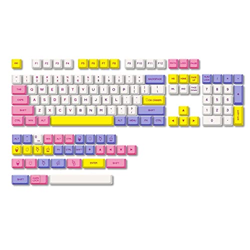 Luejnbogty Tastaturdeckel für Eiscreme, 135 Tasten, XDA Sublimationsprofil, PBT-Farbstoff, komplettes Set mit Tastaturabdeckung, für mechanische Tastatur, Englisch von Luejnbogty