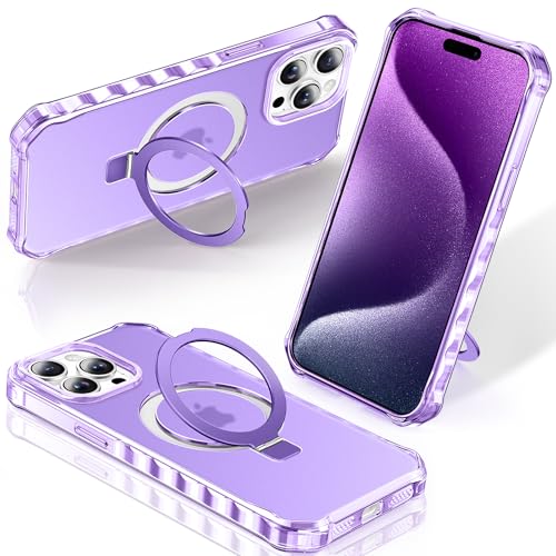 Lufanbis Entworfen für iPhone 15 Pro Max Hülle mit magnetischem Ständer, [Fallschutz in Militärqualität] [Wellenrahmenform] Schlanke, matte Rückseite, stoßfeste Handyhülle für iPhone 15 Pro Max 17 cm von Lufanbis