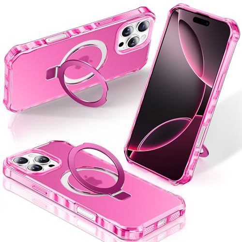 Lufanbis Entworfen für iPhone 16 Pro Max Hülle mit magnetischem Ständer, [Fallschutz in Militärqualität] [Wellenrahmenform] Schlanke, matte Rückseite, stoßfeste Handyhülle für iPhone 16 Pro Max 17,5 von Lufanbis