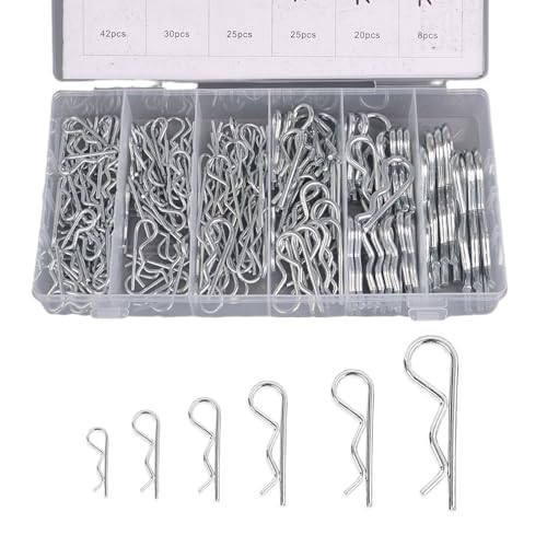 150 Stück Splinte Sortiment R-Clips Edelstahl Federstecker Splint Splinte Sortiment Federstecker Anhängerkupplung Splinte Schnell Festziehen Autos Wohnmobile Gartengeräte von Lufdegim