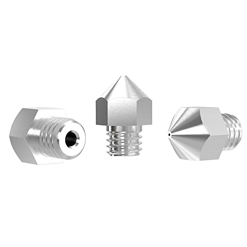Lufix MK8 Nozzle Edelstahl 0.2 bis 1.0mm für 3.00mm 3D Drucker Filament 3 Stück Düse MK8 Hotend und Extruder Ersatzteile Premium 3D Drucker Zubehör 1.0mm von Lufix