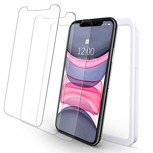 Lugege Displayschutzfolie für iPhone Xr/iPhone 11, gehärtetes HD-Glas, kratzfest, funktioniert mit den meisten Hüllen, 6,1 Zoll, 3er-Pack, Clear von Lugege