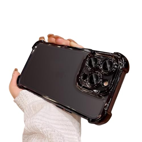 Luhuanx Hülle Für iPhone 16 Pro Max Hülle, Entworfen Für Apple 16 Pro Max Handyhülle Mit Vier Ecken Anti Fall Design und Full Camera Objektiv (Crystal Black) von Luhuanx