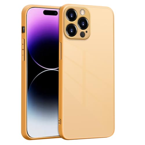 Luhuanx Hülle für iPhone 15 Pro MAX Hülle,15 Pro MAX Hülles 5G in 6,7 Zoll,Hohe Gehärtete Glasqualität mit voller Abdeckung Objektiv auf der Rückseite-Yellow von Luhuanx