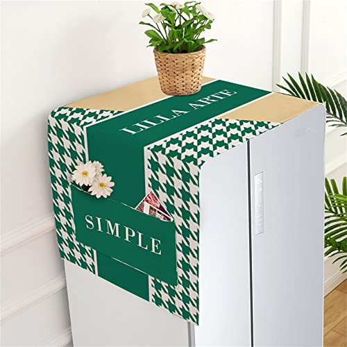 Lukery Kühlschrank Staubdichte Abdeckung, Kühlschrank Staubschutz mit Aufbewahrungstasche Multifunktionale Staub Cover für Mikrowelle Frontlader-Trockner (45x140cm,Houndstooth 5) von Lukery