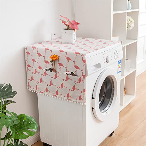 Lukery Kühlschrank Staubdichte Abdeckung, Kühlschrank Staubschutz mit Aufbewahrungstasche Multifunktionale Staub Cover für Mikrowelle Frontlader-Trockner (Flamingo,30x90cm) von Lukery