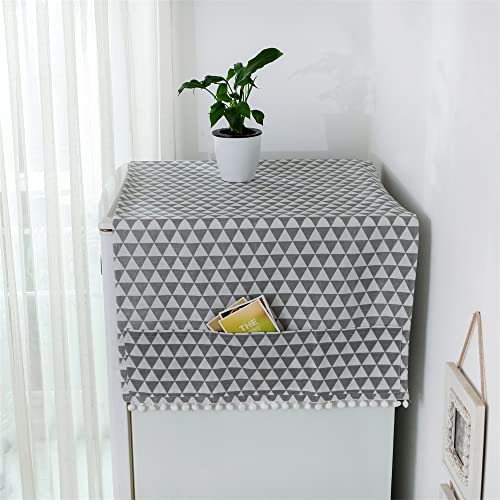 Lukery Kühlschrank Staubdichte Abdeckung, Kühlschrank Staubschutz mit Aufbewahrungstasche Multifunktionale Staub Cover für Mikrowelle Frontlader-Trockner (Graues Dreieck,55x130 cm) von Lukery