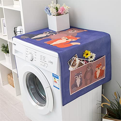 Lukery Kühlschrank Staubdichte Abdeckung, Kühlschrank Staubschutz mit Aufbewahrungstasche Multifunktionale Staub Cover für Mikrowelle Frontlader-Trockner (Waschbär,55x140cm) von Lukery