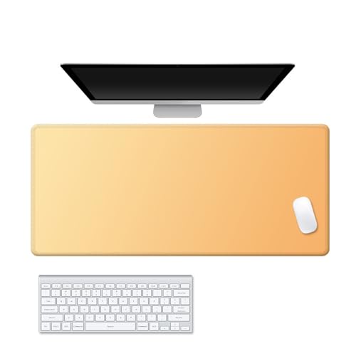 Lukery Mauspad Gaming, Gradient Farbe Mousepad Groß mit Vernähte Kanten, Schreibtischunterlage mit rutschfeste Gummibasis, Schreibtisch Unterlage für PC und Laptop (Beige-Gold,900x400x3mm) von Lukery