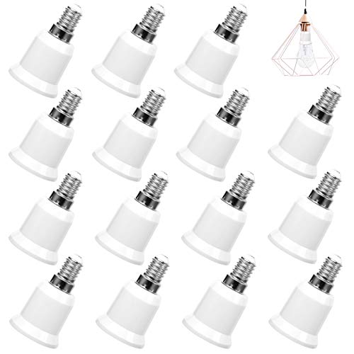 LuluDa E14 auf E27 Adapter 15 Stück Konverter Lampensockel Adapter Konverter E14 auf E27 Lampenfassung Sockel Konverter für LED-Lampen Energiesparlampe, Weiß LuluDa E14 auf E27 Adapter 15 Stück Konverter Lampensockel Adapter Konverter E14 auf E27 Lampenfassung Sockel Konverter für LED-Lampen Energiesparlampe, Weiß von LuluDa