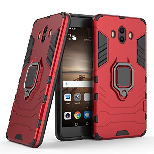 Kompatibel mit Huawei Mate 10 Hülle, Ring Ständer Magnetischer Handyhalter Auto Caseme Schutzhülle Case für Huawei Mate10 (Rot) von LuluMain