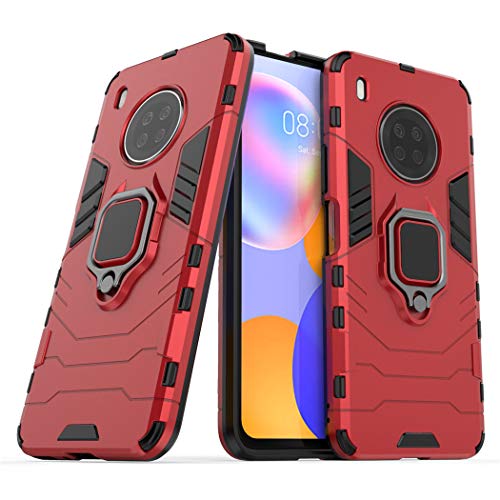 Kompatibel mit Huawei Y9A Hülle, Ring Ständer Magnetischer Handyhalter Auto Caseme Schutzhülle Case (Rot) von LuluMain