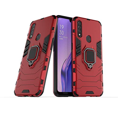 Kompatibel mit Oppo A31, Oppo A8 Hülle, Ring Ständer Magnetischer Handyhalter Auto Caseme Schutzhülle Case (Rot) von LuluMain