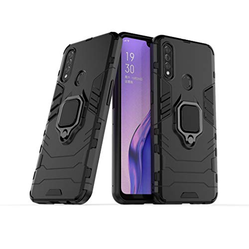 Kompatibel mit Oppo A31, Oppo A8 Hülle, Ring Ständer Magnetischer Handyhalter Auto Caseme Schutzhülle Case (Schwarz) von LuluMain