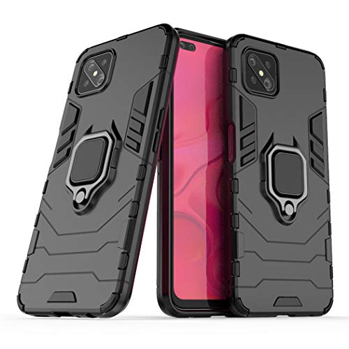 Kompatibel mit Oppo Reno 4 Z 5G, Oppo A92s Hülle, Ring Ständer Magnetischer Handyhalter Auto Caseme Schutzhülle Case (Schwarz) von LuluMain