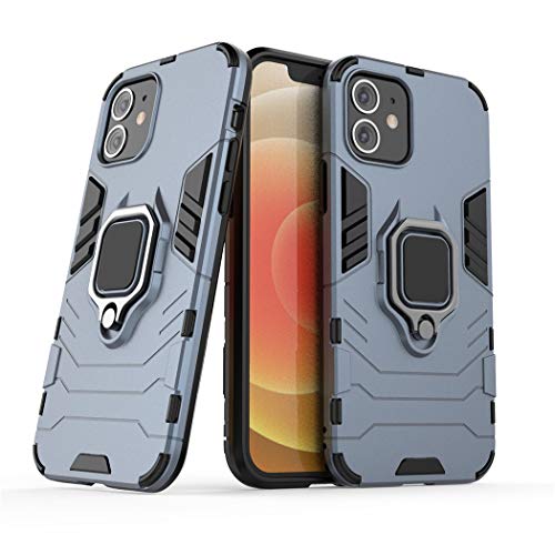Kompatibel mit Apple iPhone 12, iPhone12 Pro Hülle, Ring Ständer Magnetischer Handyhalter Auto Caseme Schutzhülle Case (Navy Blau) von LuluMain