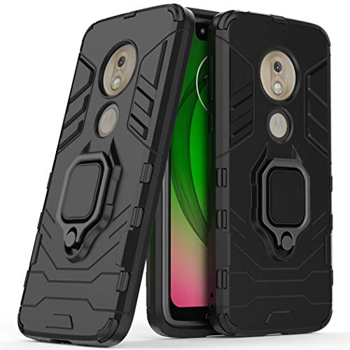 LuluMain Kompatibel mit Moto G7 Play Hülle, Ring Ständer Magnetischer Handyhalter Auto Caseme Schutzhülle Case für Motorola Moto G7 Play (Schwarz) von LuluMain