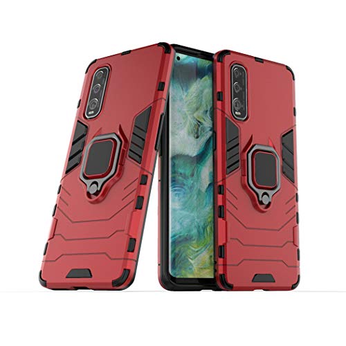 LuluMain Kompatibel mit Oppo Find X2 Hülle, Ring Ständer Magnetischer Handyhalter Auto Caseme Schutzhülle Case (Rot) von LuluMain