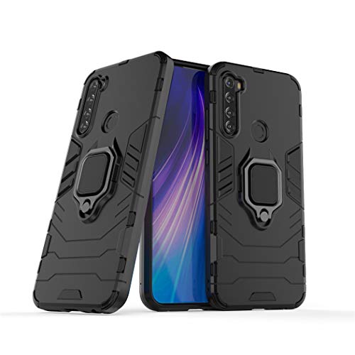 LuluMain Kompatibel mit Redmi Note 8T Schutzhülle, Ring für Telefon, KFZ, magnetisch, Ring 360, Schutzhülle für Xiaomi Redmi Note 8T (schwarz) von LuluMain