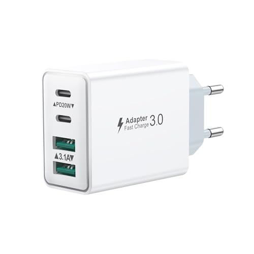 USB C Ladegerät, 40W 4-Ports USB Stecker Schnellladegerät Mehrfach Netzteil USB C Fast Charger PD Power Adapter Ladestecker USB Schnellladen für iPhone 16 15 14 13 12 11 Pro Max, iPad, Samsung,Handys USB C Ladegerät, 40W 4-Ports USB Stecker Schnellladegerät Mehrfach Netzteil USB C Fast Charger PD Power Adapter Ladestecker USB Schnellladen für iPhone 16 15 14 13 12 11 Pro Max, iPad, Samsung,Handys von LumFocus