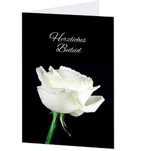 LUMA Trauerkarte weiße Rose DIN B6 von Luma