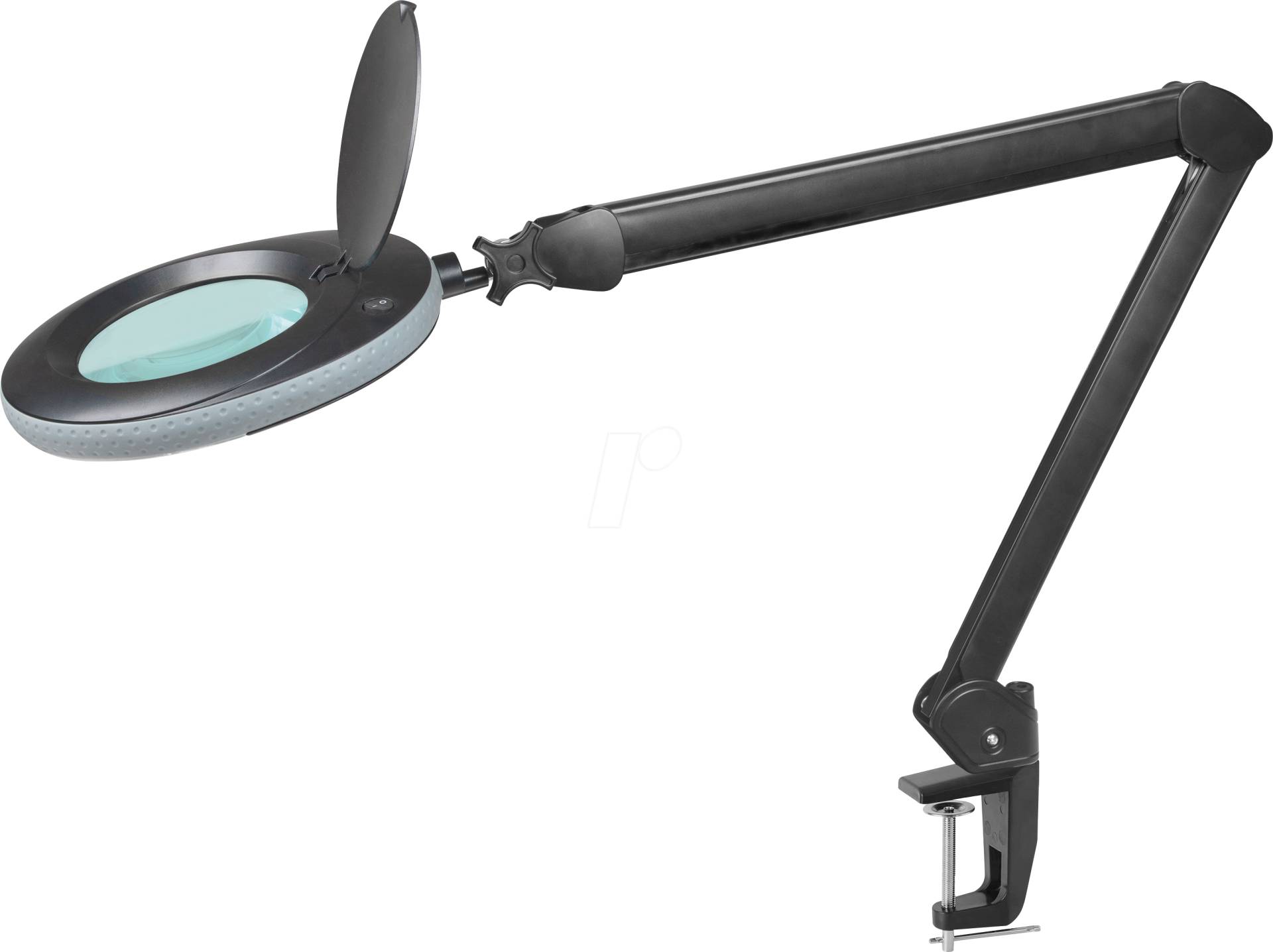 LUMENO 7213SWIII - Lupenleuchte, LED, Ø 125 mm Echtglaslinse, 3 Dioptrien, schwarz von Lumeno
