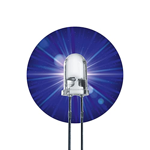 Lumetheus LED 10mm Farbe Blau 6000 mcd 100 Stück Leuchtdioden ca. 3V blaue Diode 2 Pin LEDs Gehäuse klar von Lumetheus