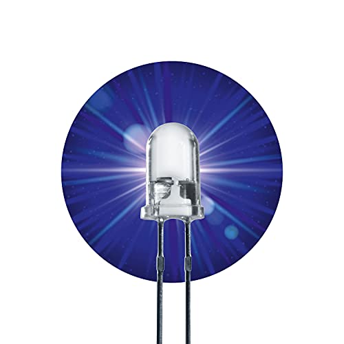 Lumetheus LED 10mm Farbe blau 6000 mcd 50 Stück Blaue Leuchtdioden ca. 3V Diode 2 Pin LEDs Gehäuse klar von Lumetheus