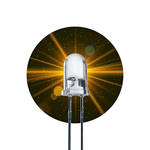 Lumetheus LED 10mm Farbe gelb 4000 mcd 50 Stück gelbe Leuchtdioden ca. 2V Diode 2 Pin LEDs Gehäuse klar von Lumetheus