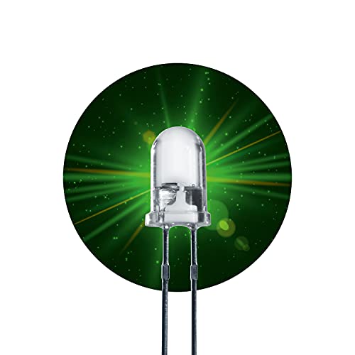 Lumetheus LED 10mm Farbe grün 12000mcd 100 Stück Leuchtdioden ca. 3V grüne Diode 2 Pin LEDs Gehäuse klar von Lumetheus