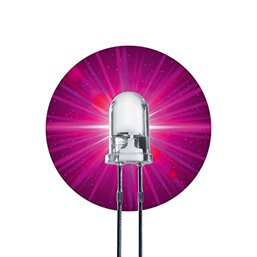 Lumetheus LED 3mm Farbe pink 500 mcd 100 Stück Leuchtdioden ca. 3V Pinke Diode 2 Pin LEDs Gehäuse klar von Lumetheus