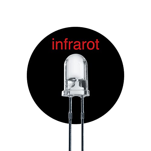 Lumetheus LED 5mm Farbe IR infrarot 20 mcd 50 Stück Leuchtdioden ca. 1,5 V Diode 2 Pin LEDs Gehäuse klar von Lumetheus