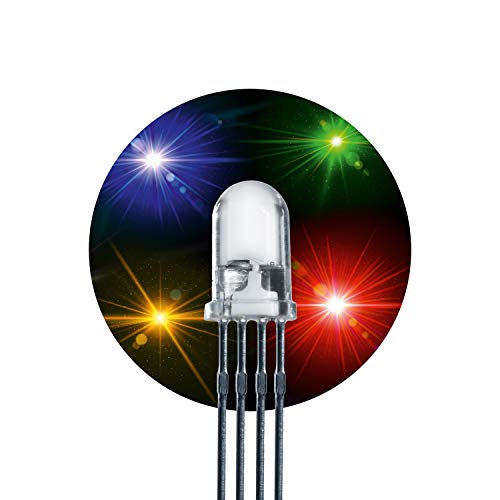 Lumetheus LED 5mm Farbe RGB 100 Stück rot = 400 mcd/grün = 1500 mcd/blau = 700 mcd Leuchtdiode 3V Diode 4 Pin LEDs von Lumetheus