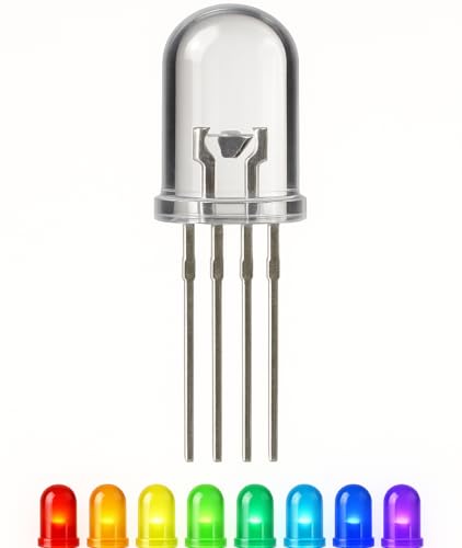 Lumetheus LED 5mm Farbe RGB 50 Stück rot = 400 mcd/grün = 1500 mcd/blau = 700 mcd Leuchtdiode 3V Diode 4 Pin LEDs von Lumetheus