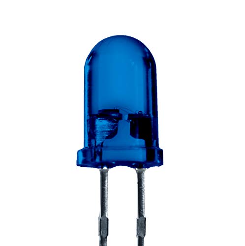 Lumetheus LED 5mm Farbe blau 5000 mcd 100 Stück Leuchtdiode extra hell 3V blaue Diode 2 Pin LEDs Gehäuse diffus farbig von Lumetheus