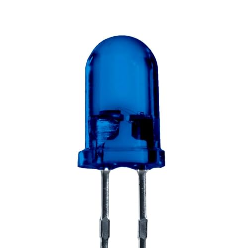 Lumetheus LED 5mm Farbe blau 5000 mcd 100 Stück Leuchtdiode extra hell 3V blaue Diode 2 Pin LEDs Gehäuse diffus farbig von Lumetheus