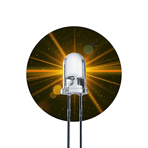 Lumetheus LED 5mm Farbe gelb 15000 mcd 50 Stück gelbe Leuchtdioden ca. 2V Diode 2 Pin LEDs Gehäuse klar von Lumetheus