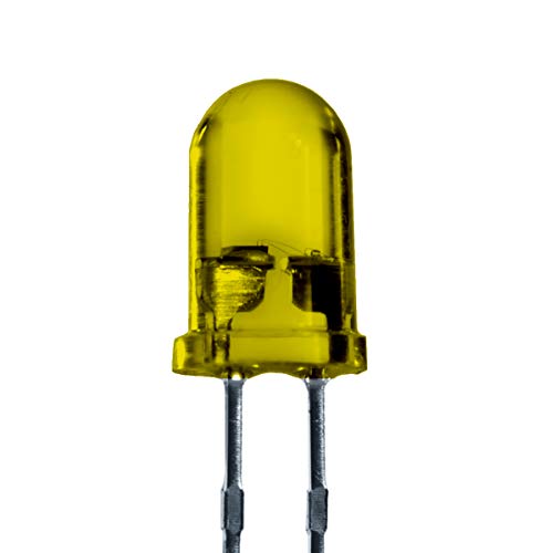Lumetheus LED 5mm Farbe gelb 3000 mcd 100 Stück Leuchtdiode extra hell 2V gelbe Diode 2 Pin LEDs Gehäuse diffus farbig von Lumetheus