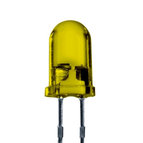 Lumetheus LED 5mm Farbe gelb 3000 mcd 100 Stück Leuchtdiode extra hell 2V gelbe Diode 2 Pin LEDs Gehäuse diffus farbig von Lumetheus