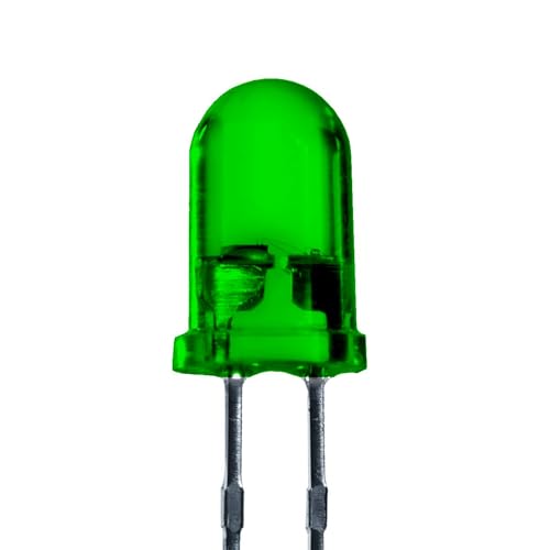 Lumetheus LED 5mm Farbe grün 16.0000 mcd 100 Stück Leuchtdiode extra hell 3V grüne Diode 2 Pin LEDs Gehäuse diffus farbig von Lumetheus