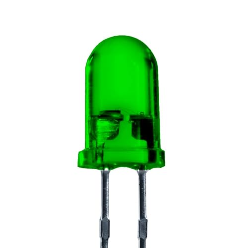 Lumetheus LED 5mm Farbe grün 16.0000 mcd 50 Stück Leuchtdiode extra hell 3V grüne Diode 2 Pin LEDs Gehäuse diffus farbig von Lumetheus