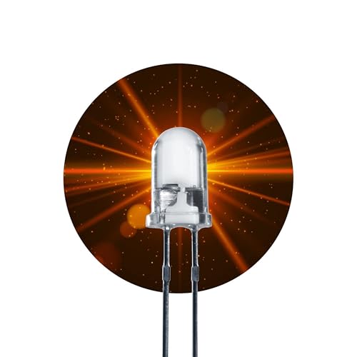 Lumetheus LED 5mm Farbe orange 25000 mcd 100 Stück Leuchtdiode extra hell 2V orangene Diode 2 Pin LEDs von Lumetheus