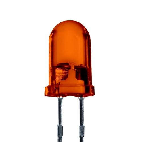 Lumetheus LED 5mm Farbe orange 3000 mcd 100 Stück Leuchtdiode extra hell 2V orangene Diode 2 Pin LEDs Gehäuse diffus farbig von Lumetheus