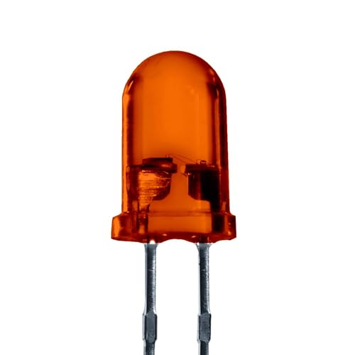 Lumetheus LED 5mm Farbe orange 3000 mcd 50 Stück Leuchtdiode extra hell 2V orangene Diode 2 Pin LEDs Gehäuse diffus farbig von Lumetheus