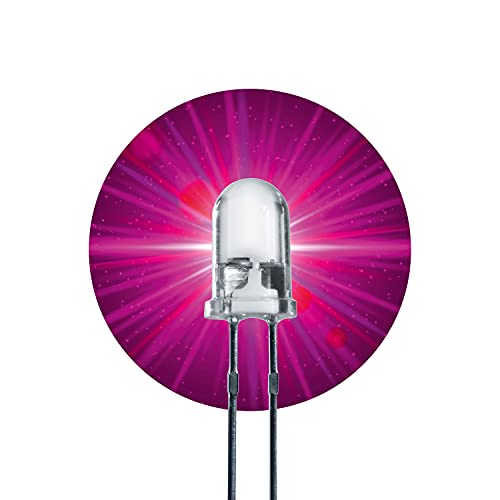 Lumetheus LED 5mm Farbe pink 500 mcd 50 Stück pinke lila violett Leuchtdioden ca. 3V Diode 2 Pin LEDs Gehäuse klar von Lumetheus